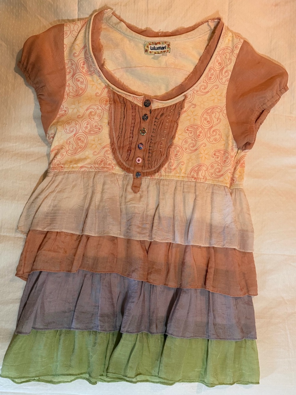 Lulumari Tiered Ruffle Tunic Boho Fairycore
